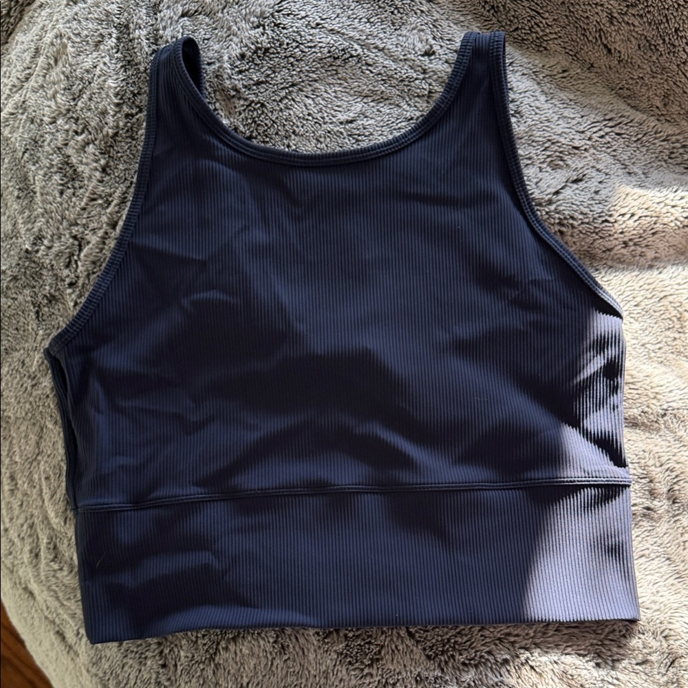Lululemon Athletica Deep Blue Ribbed Crop Top